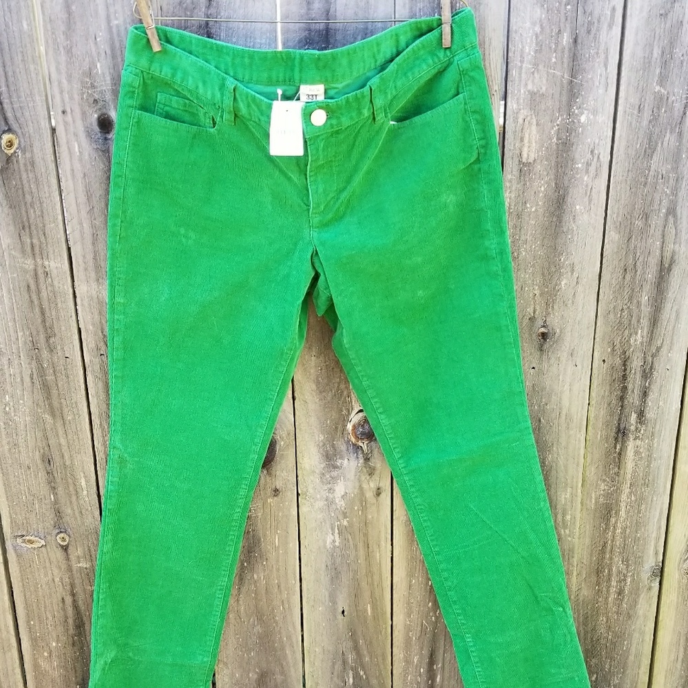 NWT J. Crew Emerald Green Corduroys